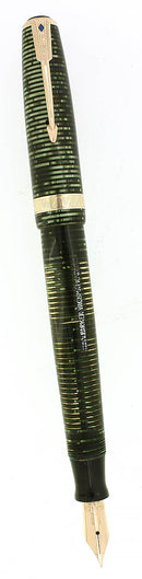 1948 PARKER VACUMATIC MAJOR EMERALD PEARL FOUNTAIN PEN RESTORED OFFERED BY ANTIQUE DIGGER