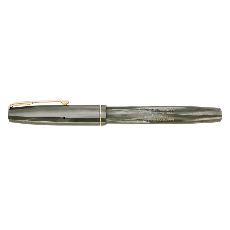 CIRCA 1942 WATERMAN STALWART GREY PEARL FOUNTAIN PEN RESTORED OFFERED BY ANTIQUE DIGGER