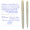 1950 PARKER 51 STAINLESS STEEL FLIGHTER AEROMETRIC FOUNTAIN PEN & PENCIL SET RESTORED OFFERED BY ANTIQUE DIGGER
