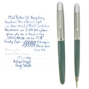 1952 PARKER 51 NAVY GREY AEROMETRIC FOUNTAIN PEN & PENCIL RESTORED NEAR MINT