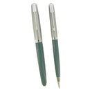 1952 PARKER 51 NAVY GREY AEROMETRIC FOUNTAIN PEN & PENCIL RESTORED NEAR MINT