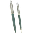 1952 PARKER 51 NAVY GREY AEROMETRIC FOUNTAIN PEN & PENCIL RESTORED NEAR MINT