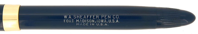 CIRCA 1950 SHEAFFER TOUCHDOWN SOVEREIGN FOUNTAIN PEN PERSIAN BLUE NEW OLD STOCK STICKERED OFFERED BY ANTIQUE DIGGER