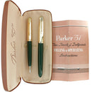 1951 PARKER 51 FOREST GREEN AEROMETRIC FOUNTAIN PEN & PENCIL RESTORED MINT IN BOX OFFERED BY ANTIQUE DIGGER