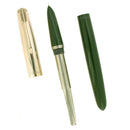1951 PARKER 51 FOREST GREEN AEROMETRIC FOUNTAIN PEN & PENCIL RESTORED MINT IN BOX OFFERED BY ANTIQUE DIGGER