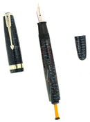 1951 PARKER AZURE PEARL VACUMATIC FOUNTAIN PEN F-BBB 2.12MM FLEX NIB RESTORED OFFERED BY ANTIQUE DIGGER