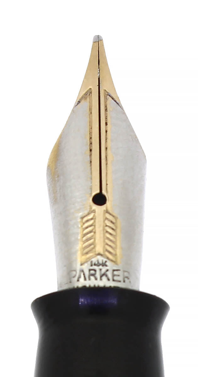 1951 PARKER AZURE PEARL VACUMATIC FOUNTAIN PEN F-BBB 2.12MM FLEX NIB RESTORED OFFERED BY ANTIQUE DIGGER