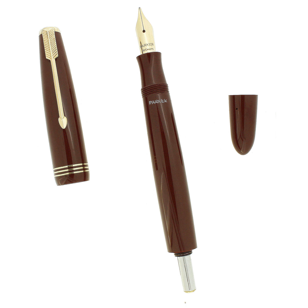 SCARCE C1953 PARKER MAXIMA VACUMATIC BURGUNDY FOUNTAIN PEN FRENCH MADE