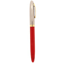 1953 SHEAFFER SENTINEL FIESTA RED SNORKEL 14K MEDIUM NIB FOUNTAIN PEN RESTORED OFFERED BY ANTIQUE DIGGER