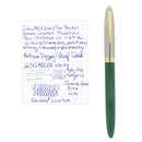 1953 SHEAFFER CLIPPER SNORKEL PASTEL GREEN FINE PgAg NIB FOUNTAIN PEN RESTORED OFFERED BY ANTIQUE DIGGER