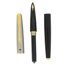 NEW OLD STOCK 1956 PARKER 61 FIRST EDITION BLACK W/LUSTRALOY CAP 14K MEDIUM NIB FOUNTAIN PEN OFFERED BY ANTIQUE DIGGER