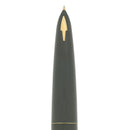 NEW OLD STOCK 1956 PARKER 61 FIRST EDITION CHARCOAL GREY W/LUSTRALOY CAP 14K MEDIUM NIB FOUNTAIN PEN OFFERED BY ANTIQUE DIGGER