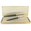 NEVER INKED 1956 PARKER 61 FIRST EDITION HERITAGE CAP CHARCOAL GREY FOUNTAIN PEN / PENCIL MINT OFFERED BY ANTIQUE DIGGER