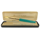 NEW OLD STOCK 1956 PARKER 61 FIRST EDITION HEIRLOOM CAP VISTA BLUE 14K FINE NIB FOUNTAIN PEN