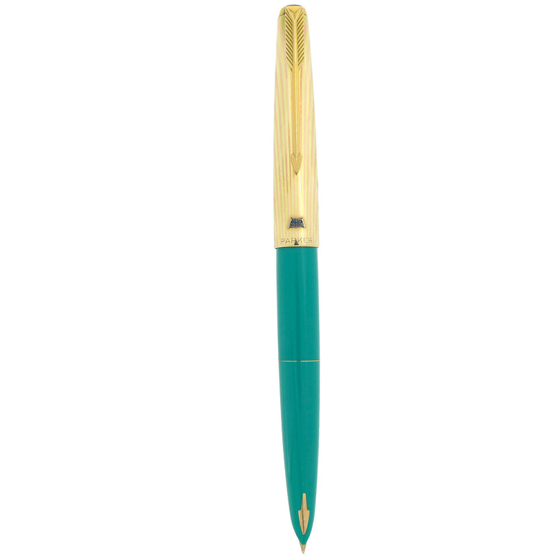 PARKER 61 ヴィンテージ 万年筆　USA アンティーク NEVER INKED 1956 PARKER 61 FIRST EDITION HEIRLOOM CAP VISTA BLUE FOUNT