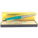 NEW OLD STOCK 1956 PARKER 61 FIRST EDITION VISTA BLUE W/LUSTRALOY CAP 14K FINE NIB FOUNTAIN PEN OFFERED BY ANTIQUE DIGGER