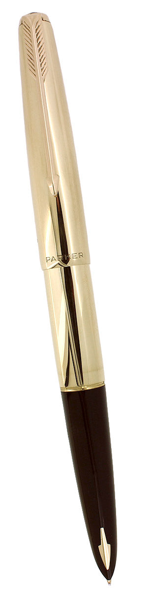CIRCA 1958 PARKER 61 PRESIDENTIAL 14K SOLID GOLD SMOOTH OVERLAY FOUNTA