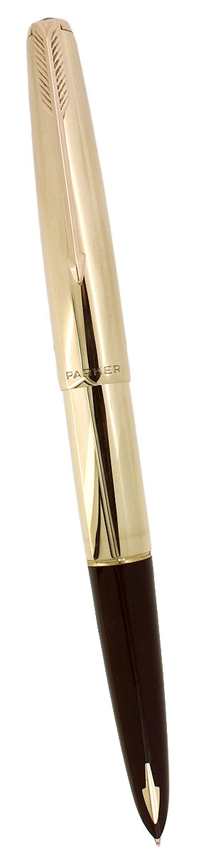 CIRCA 1958 PARKER 61 PRESIDENTIAL 14K SOLID GOLD SMOOTH OVERLAY FOUNTAIN PEN OFFERED BY ANTIQUE DIGGER