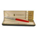 SCARCE NEVER INKED 1958 PARKER 61 RAGE RED W/LUSTRALOY CAP 14K FINE NIB FOUNTAIN PEN MINT OFFERED BY ANTIQUE DIGGER