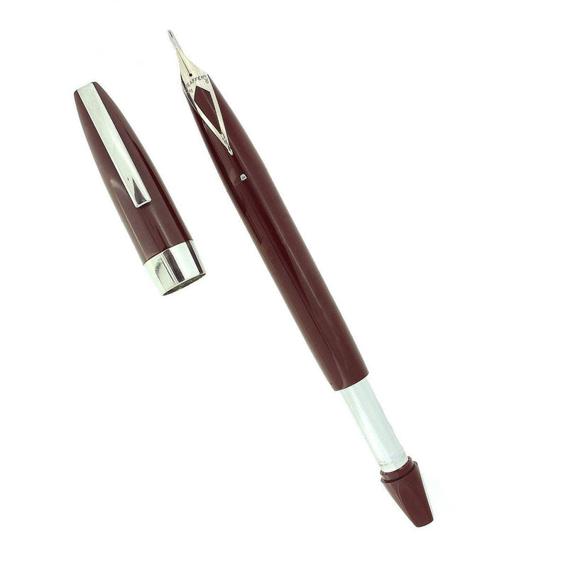 C1959 SHEAFFER PFM I FOUNTAIN PEN IN BURGUNDY W/MEDIUM NIB RESTORED OFFERED BY ANTIQUE DIGGER