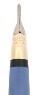 C1959 SHEAFFER SENTINEL PERIWINKLE BLUE SNORKEL FOUNTAIN PEN RESTORED OFFERED BY ANTIQUE DIGGER