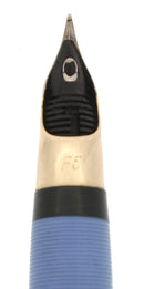 C1959 SHEAFFER SENTINEL PERIWINKLE BLUE SNORKEL FOUNTAIN PEN RESTORED OFFERED BY ANTIQUE DIGGER