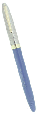C1959 SHEAFFER SENTINEL PERIWINKLE BLUE SNORKEL FOUNTAIN PEN RESTORED OFFERED BY ANTIQUE DIGGER