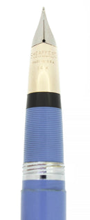 C1959 SHEAFFER SENTINEL PERIWINKLE BLUE SNORKEL FOUNTAIN PEN RESTORED OFFERED BY ANTIQUE DIGGER