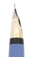 C1959 SHEAFFER SENTINEL PERIWINKLE BLUE SNORKEL FOUNTAIN PEN RESTORED OFFERED BY ANTIQUE DIGGER