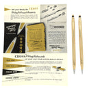 1963 CROSS CENTURY 14K SOLID GOLD BALLPOINT PEN & PENCIL SET MINT IN BOX OFFERED BY ANTIQUE DIGGER