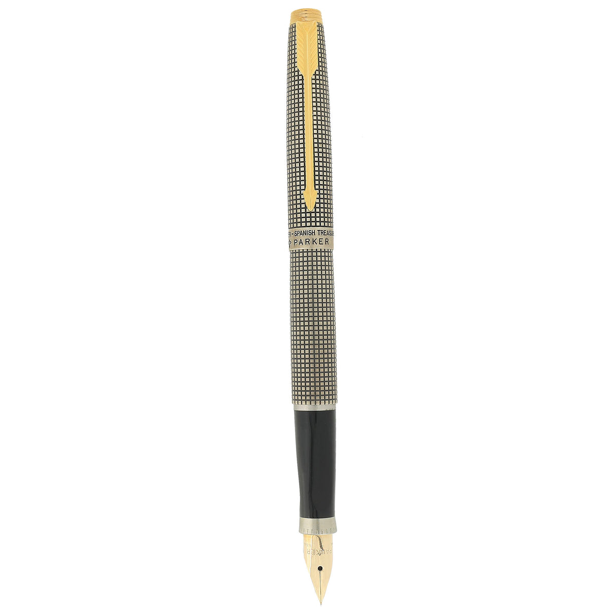 NEVER INKED 1965 PARKER 75 SPANISH TREASURE STERLING SILVER CROSSHATCH