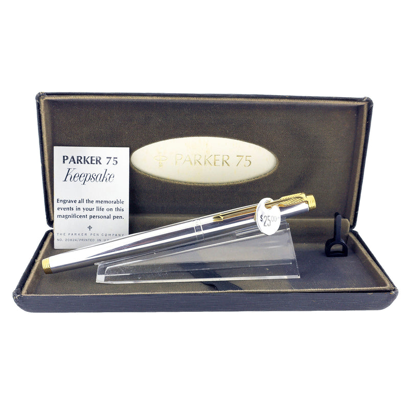 SCARCE FIRST YEAR 1967 PARKER 75 KEEPSAKE STERLING SILVER FOUNTAIN PEN