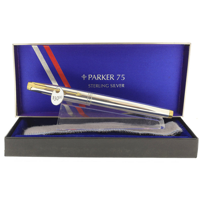 SCARCE 1968 PARKER 75 KEEPSAKE STERLING SILVER FOUNTAIN PEN NEW OLD ST