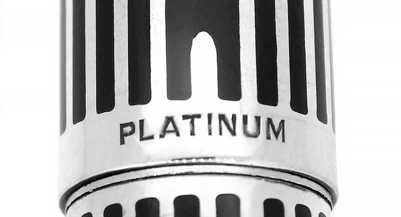 1970S PLATINUM (JAPAN) STERLING & BLACK ENAMEL 18K NIB FOUNTAIN PEN NEW OLD STOCK OFFERED BY ANTIQUE DIGGER