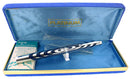 1970S PLATINUM (JAPAN) STERLING & BLUE ENAMEL 18K NIB FOUNTAIN PEN NEW OLD STOCK OFFERED BY ANTIQUE DIGGER