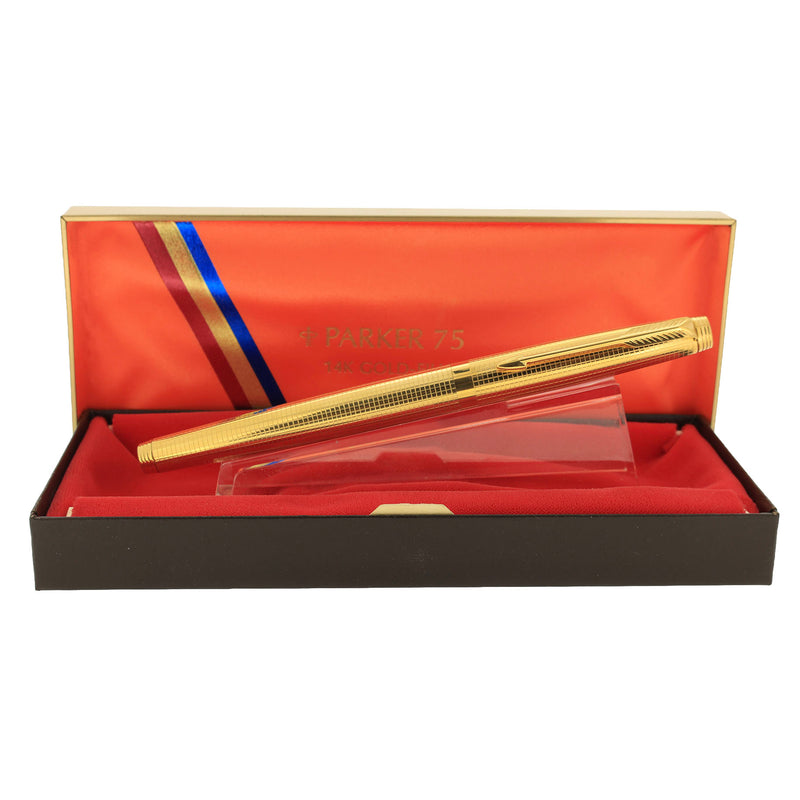 PARKER 75 MADE IN U.S.A 14K　万年筆 1973 PARKER 75 INSIGNIA 14K GOLD FILLED 14K MED NIB FOUNTAIN PEN NEW I