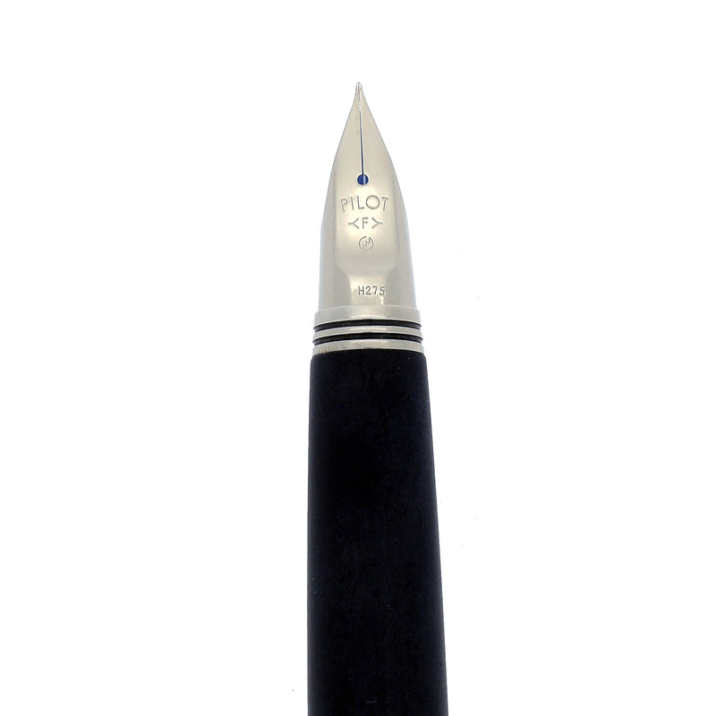 NEVER INKED 1975 PILOT MYU 25 MATTE BLACK CHROME TRIM FINE NIB FOUNTAI
