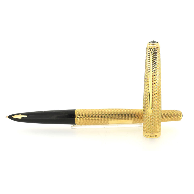 RARE 18K SOLID GOLD 1976 ORIGINAL PARKER 61 PRESIDENTIAL BARLEY PATTER