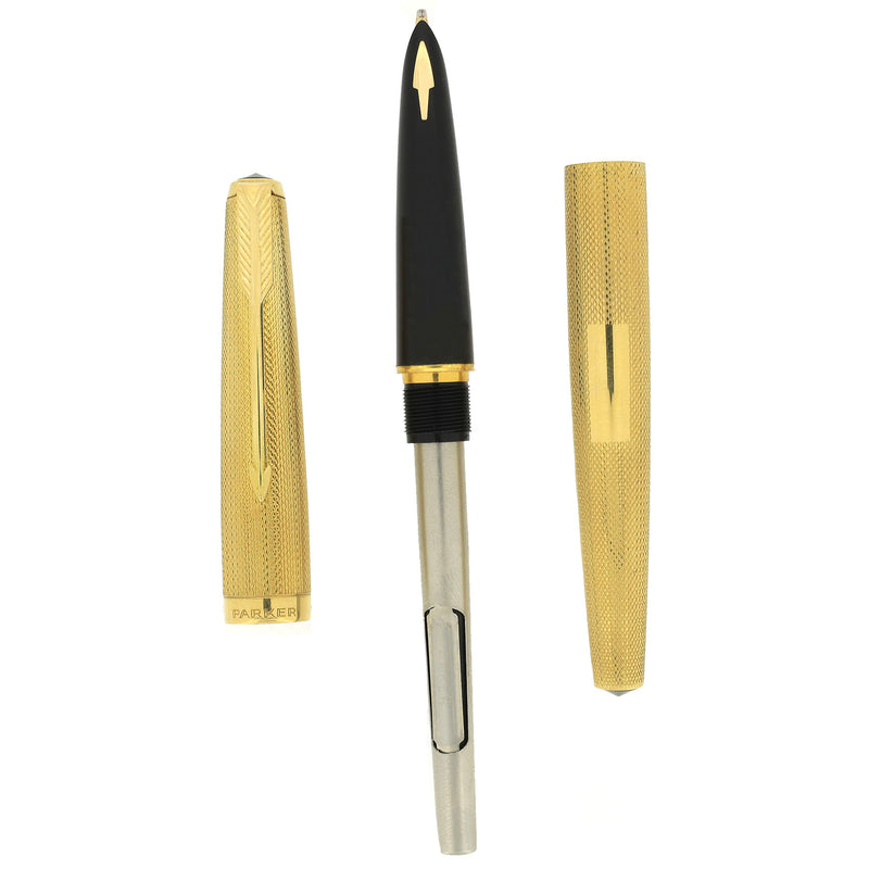 RARE 18K SOLID GOLD 1976 ORIGINAL PARKER 61 PRESIDENTIAL BARLEY PATTER