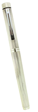 CIRCA 1976 SHEAFFER TARGA STERLING FLUTED 14K MED NIB FOUNTAIN PEN NEVER INKED OFFERED BY ANTIQUE DIGGER