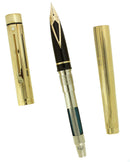 CIRCA 1976 SHEAFFER TARGA 23K GOLD FLUTED FINE NIB FOUNTAIN PEN NEVER INKED OFFERED BY ANTIQUE DIGGER