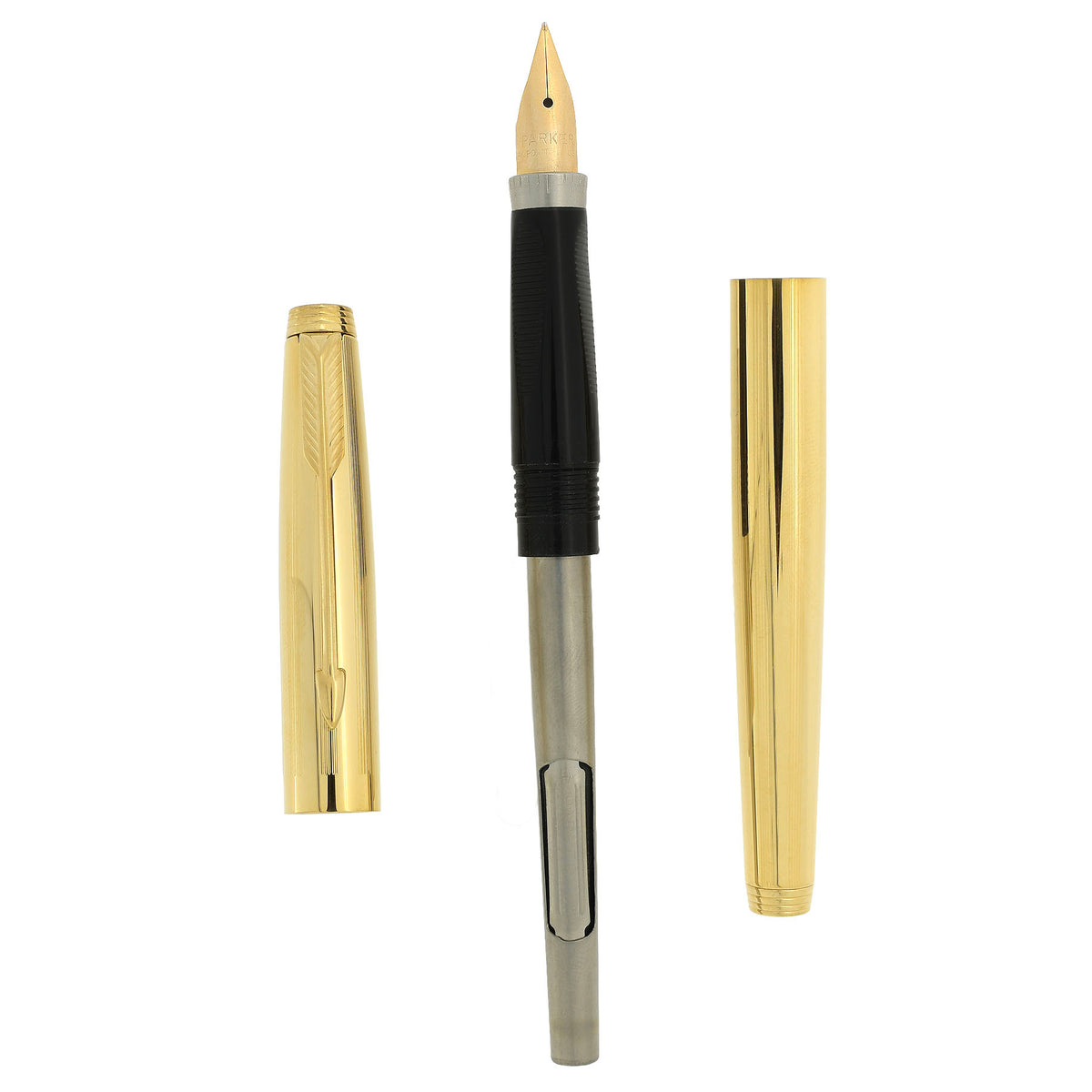 NEVER INKED 1978 PARKER 75 IMPERIAL 14K FINE NIB FOUNTAIN PEN NEW IN B