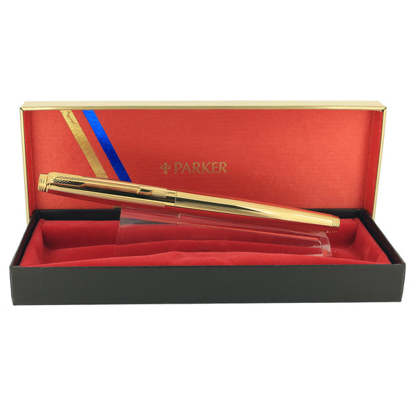 NEVER INKED 1978 PARKER 75 IMPERIAL 14K FINE NIB FOUNTAIN PEN NEW IN B