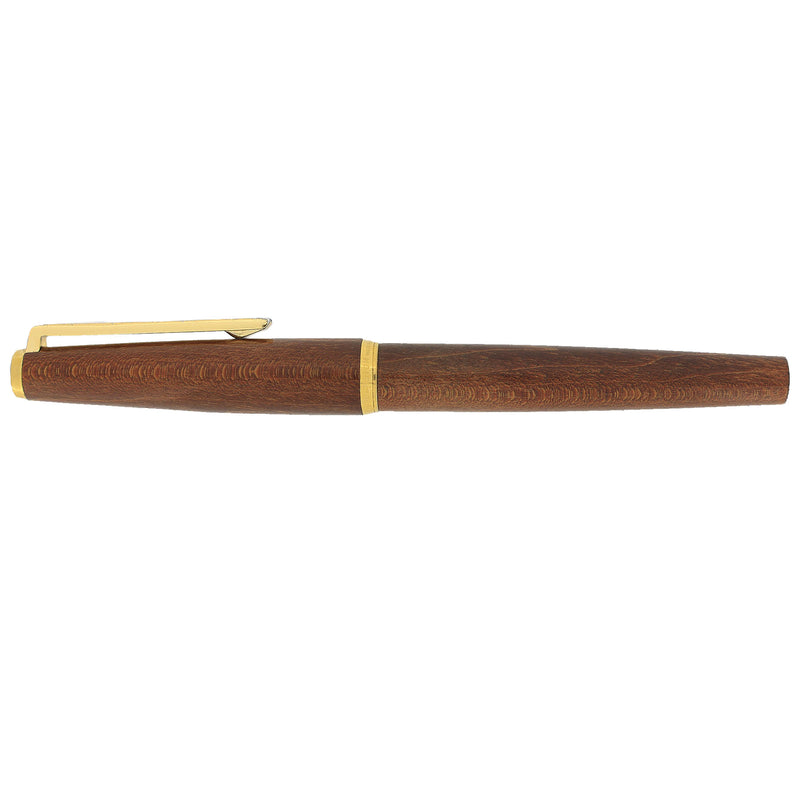 1979 JAPAN PILOT CUSTOM MAPLE WOOD 18K FINE NIB FOUNTAIN PEN SERVICED
