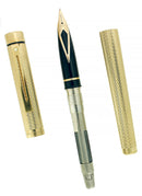 CIRCA 1979 SHEAFFER TARGA 23K GOLD BARLEYCORN MEDIUM NIB FOUNTAIN PEN NEVER INKED OFFERED BY ANTIQUE DIGGER