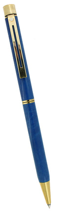 CIRCA 1978 SHEAFFER TARGA CLASSIC BLUE RONCE GOLD TRIM BALLPOINT PEN MINT OFFERED BY ANTIQUE DIGGER