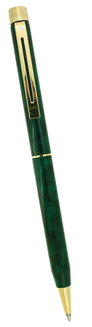 CIRCA 1978 SHEAFFER TARGA CLASSIC GREEN RONCE GOLD TRIM BALLPOINT PEN MINT OFFERED BY ANTIQUE DIGGER