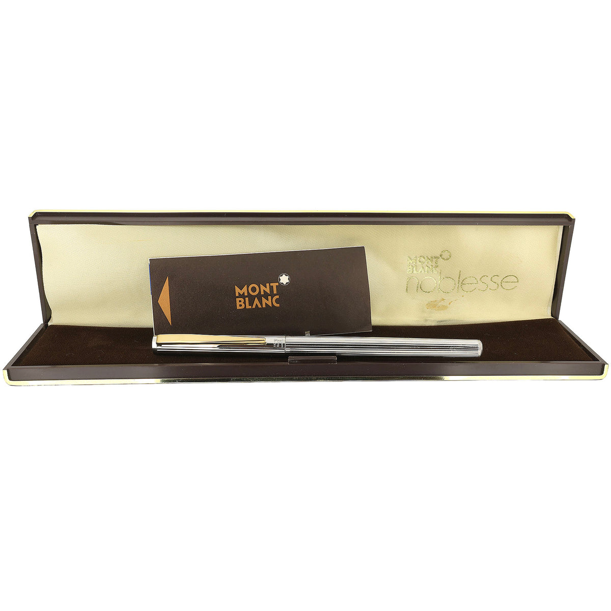 1980 MONTBLANC NOBLESSE PLATINUM PLATED W/14K XF NIB FOUNTAIN PEN NEVE