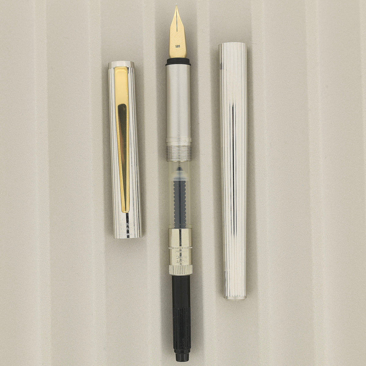 1980 MONTBLANC NOBLESSE PLATINUM PLATED W/14K XF NIB FOUNTAIN PEN NEVE