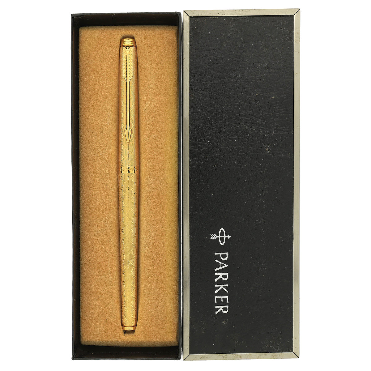 1980 PARKER 180 GUIRLANDE PATTERN 14K MED NIB FOUNTAIN PEN NEVER INKED